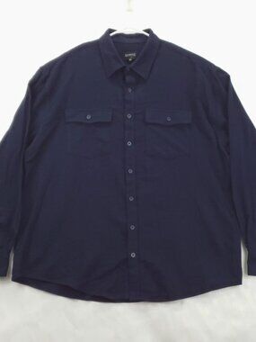 Gioberti Shirt Mens 2XL Blue Flannel 100% Cotton Long Sleeve Classic Button-Up